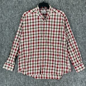 David Donahue Shirt Mens XXL Plaid Button-Front Long-Sleeve Business Casual Knit